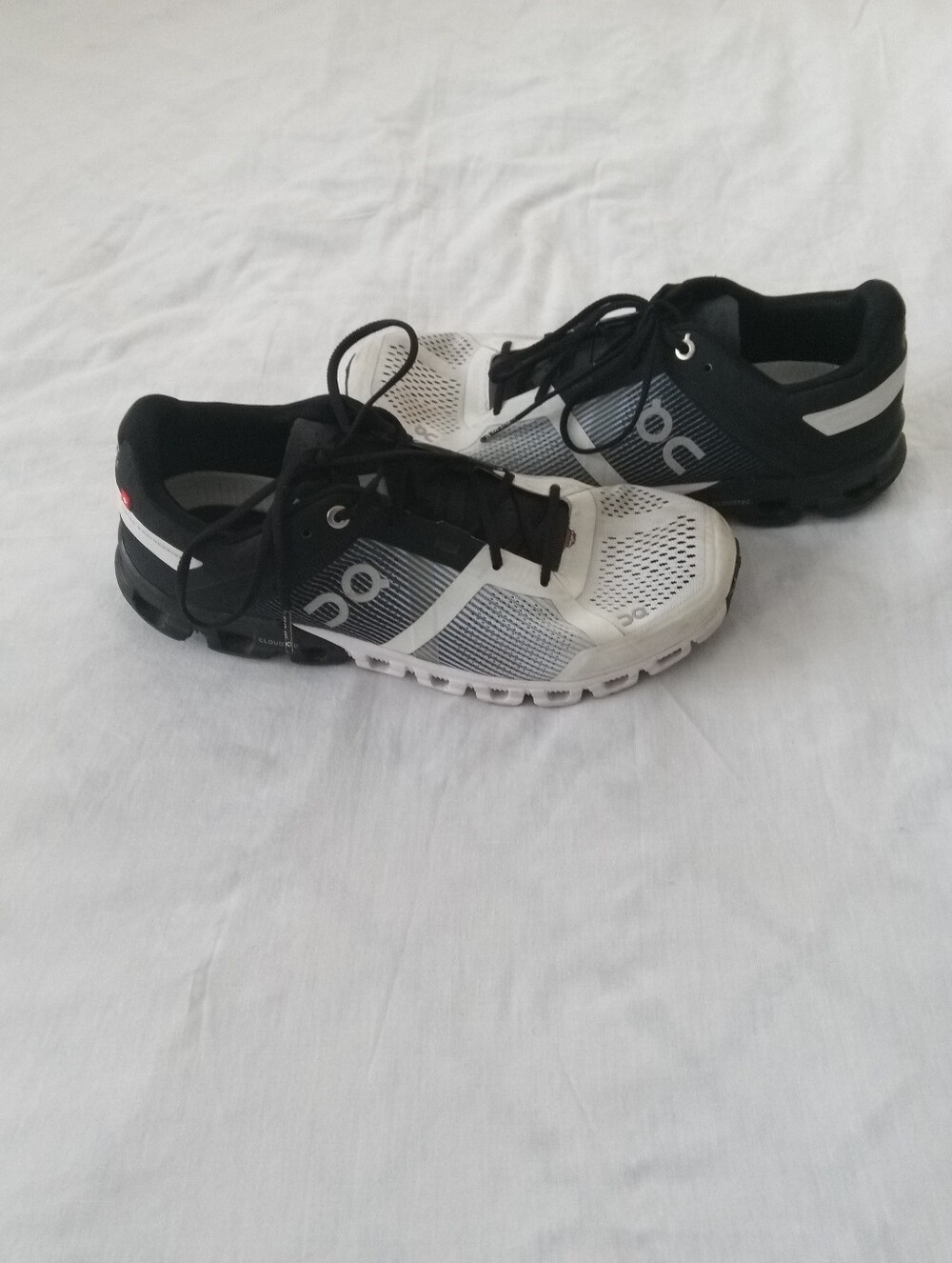 On Running Men's Black and White Mesh Sneakers